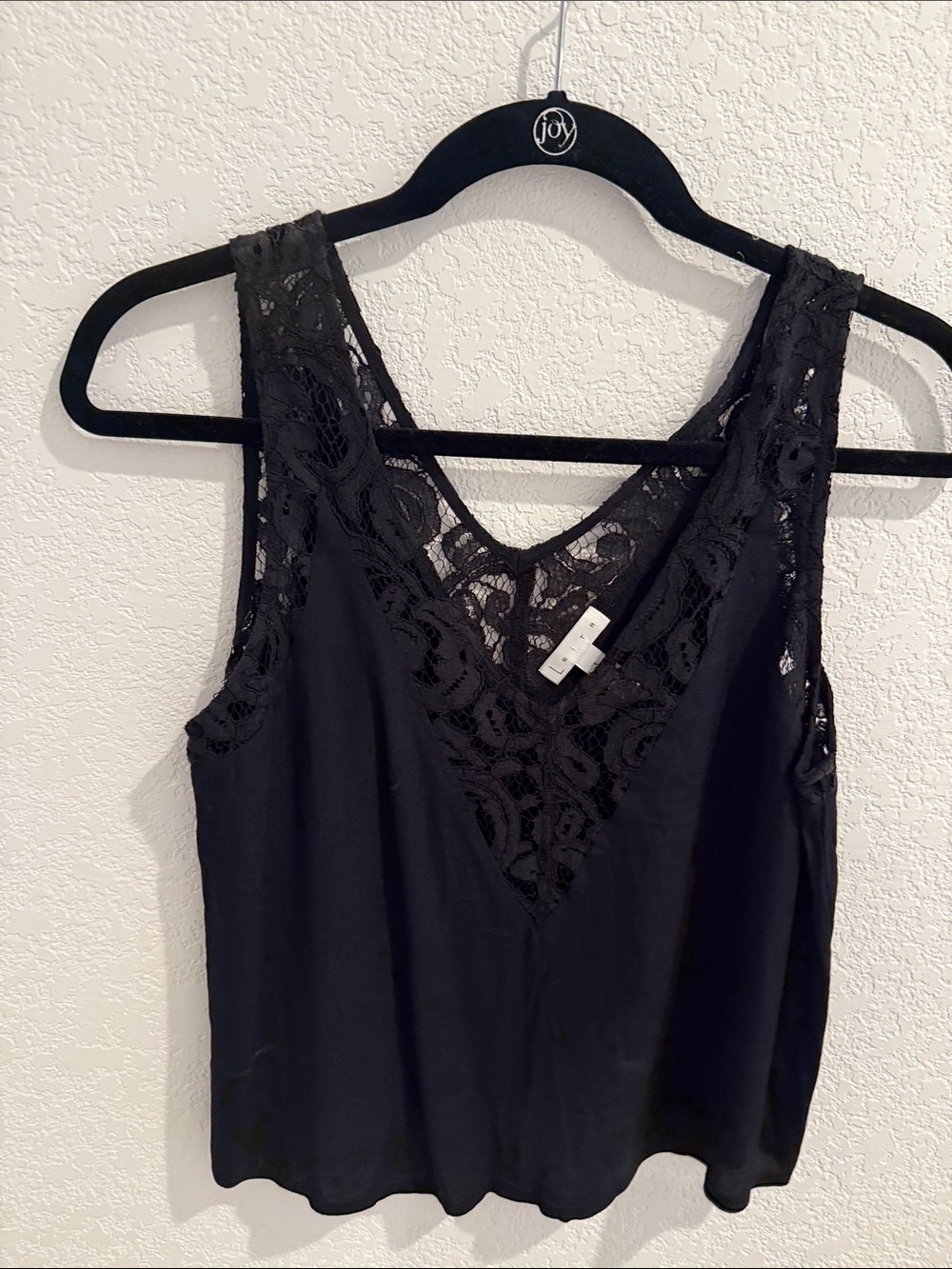 Leith Black Lace V-Neck Camisole